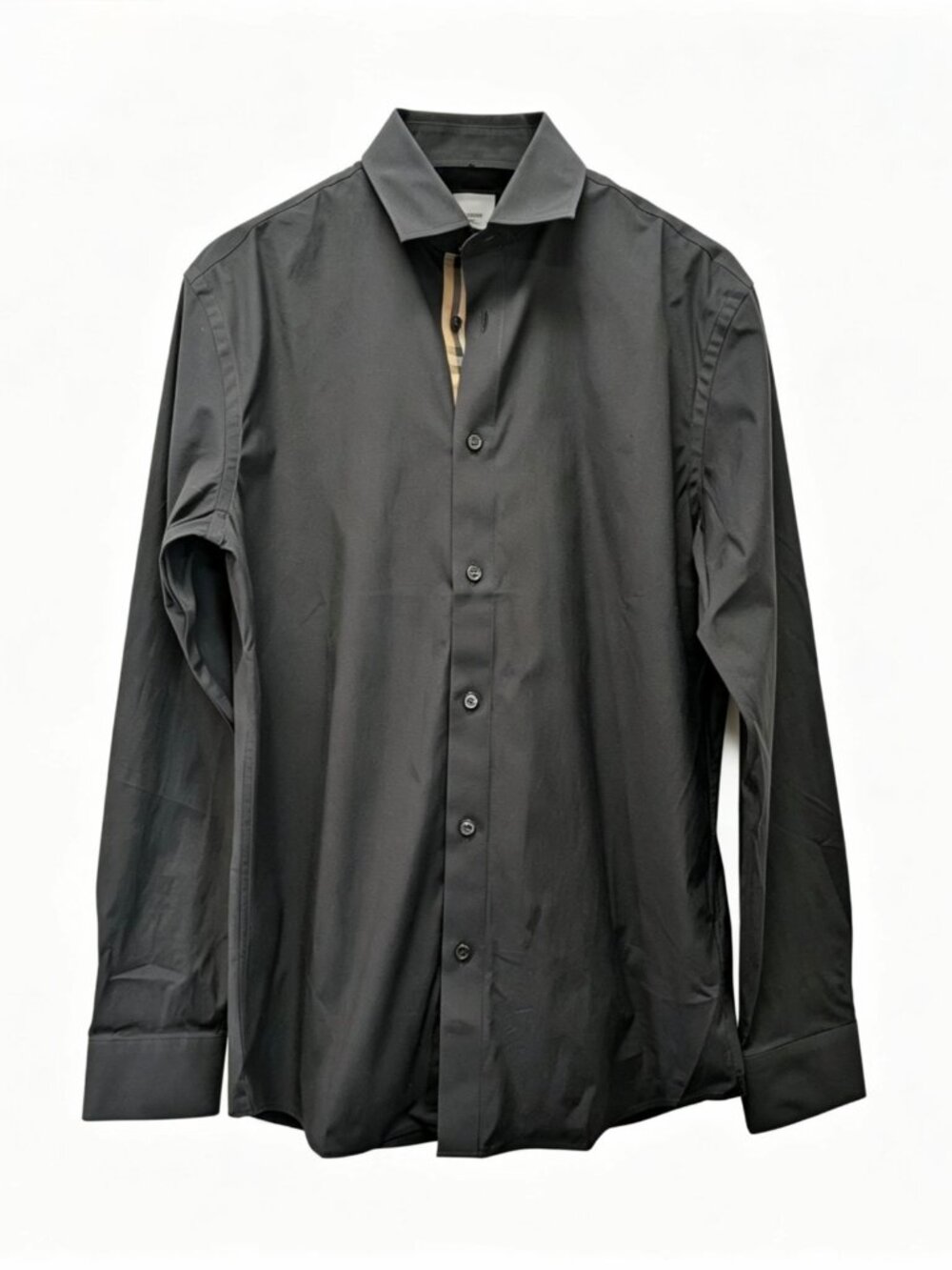 Burberry Men’s Shefford Cotton Poplin Long Sleeve Shirt Black S 8091429